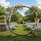 7.5FT Circle Wood Arch for Wedding Ceremony Arbor Backdrop Stand for Garden Wedding Parties