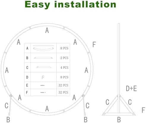 7.5FT Circle Wood Arch for Wedding Ceremony Arbor Backdrop Stand for Garden Wedding Parties, alternate view 2