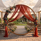 7.5FT Circle Wood Arch for Wedding Ceremony Arbor Backdrop Stand for Garden Wedding Parties, alternate view 4