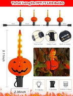 7.5FT Halloween Pumpkin Bubble String Lights Outdoor, 8 LED Jack O' Lantern Bubble Lights, Plug-in Halloween, alternate view