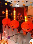 7.5FT Halloween Pumpkin Bubble String Lights Outdoor, 8 LED Jack O' Lantern Bubble Lights, Plug-in Halloween, alternate view