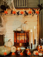 7.5FT Halloween Pumpkin Bubble String Lights Outdoor, 8 LED Jack O' Lantern Bubble Lights, Plug-in Halloween, alternate view
