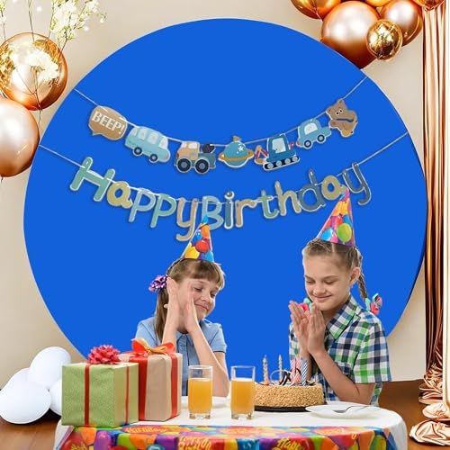 7.5FT Royal Blue Round Backdrop Cover, Arch Backgound Stand Cover, alternate view 6