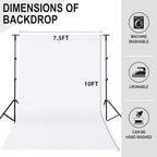 7.5FTx10FT White Backdrop Background for Photography Photoshoot, alternate view 4