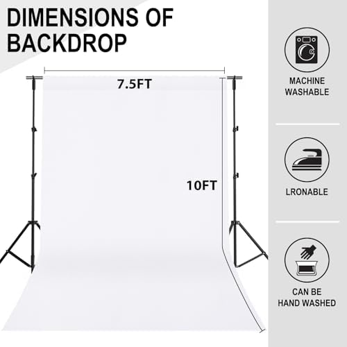 7.5FTx10FT White Backdrop Background for Photography Photoshoot, alternate view 4