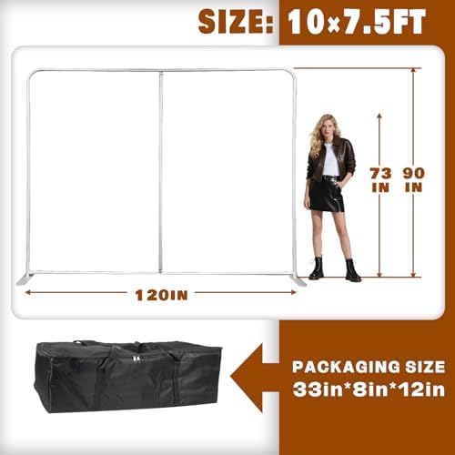 7.5x10 FT Tension Fabric Display Backdrop for Trade Show Booth, Stand Holder Backdrop Portable Aluminum, alternate view 3