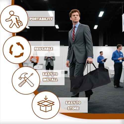 7.5x10 FT Tension Fabric Display Backdrop for Trade Show Booth, Stand Holder Backdrop Portable Aluminum, alternate view 7