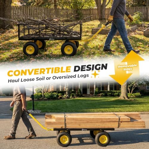 7.7 Cu Ft Steel Garden Cart, 1400 lb Capacity, Towable Handle, alternate view 5