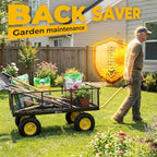7.7 Cu Ft Steel Garden Cart, 1400 lb Capacity, Towable Handle, alternate view 6