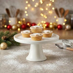 7.8" White Small Cake Stand Ceramic Cake Holder Round Dessert Stand for Cupcake Cookie Pie Muffin Fruit, Cake