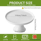 7.8" White Small Cake Stand Ceramic Cake Holder Round Dessert Stand for Cupcake Cookie Pie Muffin Fruit, Cake, alternate view