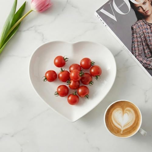 7.87" Heart Plates Ceramic Serving Platters Appetizer & Dessert Plate Set of 2 for Home Restaurant Hotel Kitchen, alternate