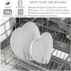 7.87" Heart Plates Ceramic Serving Platters Appetizer & Dessert Plate Set of 2 for Home Restaurant Hotel Kitchen, alternate