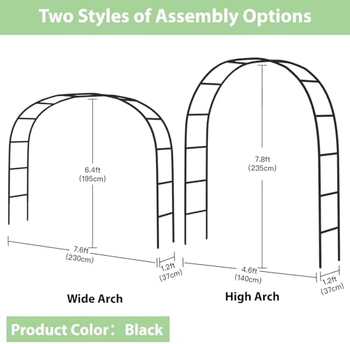 7.8ft Garden Arch, Metal Trellis for Climbing Plants Outdoor, alternate view 2