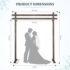 7.8FT Wooden Wedding Arch, Square-Shaped Wooden Arch Backdrop Stand, for Ceremony, Wedding, Party, Garden Beach, alternate