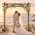7.8FT Wooden Wedding Arch, Square-Shaped Wooden Arch Backdrop Stand, for Ceremony, Wedding, Party, Garden Beach, alternate
