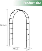 7.9 Ft H x 4.6 Ft W White Metal Pergola Arbor for Various Climbing Plant Wedding Garden Arch Bridal Party, alternate view 2