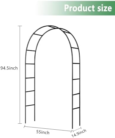 7.9 Ft H x 4.6 Ft W White Metal Pergola Arbor for Various Climbing Plant Wedding Garden Arch Bridal Party, alternate view 2