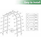 7.9 Ft H x 4.6 Ft W White Metal Pergola Arbor for Various Climbing Plant Wedding Garden Arch Bridal Party, alternate view 5