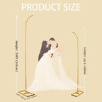 7.9FT&6.7FT Half Balloon Arch Stand, Wedding Arch Backdrop Stand with Base, alternate view 2