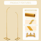 7.9FT&6.7FT Half Balloon Arch Stand, Wedding Arch Backdrop Stand with Base, alternate view 4