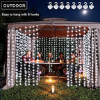 7.9ft x 6ft Curtain Lights Solar with Timer, 144 LED Outdoor Curtain Lights, alternate view 4