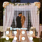 7.9ft x 6ft Curtain Lights Solar with Timer, 144 LED Outdoor Curtain Lights, alternate view 6