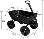 7 Cu Ft Poly Garden Dump Cart 1200 lbs with No Flat Tires, Quick Release, 2-in-1 Convertible Handle, Dump Wagon, alternate