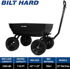 7 Cu Ft Poly Garden Dump Cart 1200 lbs with No Flat Tires, Quick Release, 2-in-1 Convertible Handle, Dump Wagon, alternate