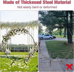 7 Ft Round Wedding Arch Stand with Metal Base, Black in Black, alternate view 5
