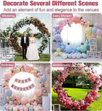 7 Ft Round Wedding Arch Stand with Metal Base, Black in Black, alternate view 7