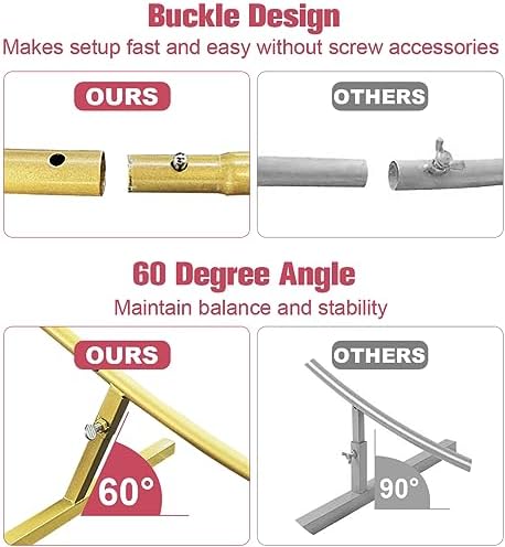 7 Ft Round Wedding Arch Stand with Metal Base, Gold in Gold, alternate view 4