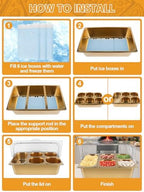 7 Grids Stainless Steel Topping Containers with Flip Lids (Gold) in Golden Flip Cover, alternate view 6