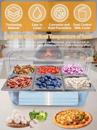 7 Grids Stainless Steel Topping Containers with Flip Lids in Silver Flip Cover, alternate view 4