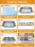 7 Grids Stainless Steel Topping Containers with Flip Lids in Silver Flip Cover, alternate view 7