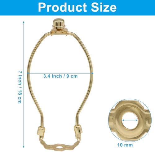 7 Inch Lamp Shade Harp Holder, 2 Pcs, Gold in Gold, alternate view 2