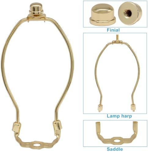 7 Inch Lamp Shade Harp Holder, 2 Pcs, Gold in Gold, alternate view 3
