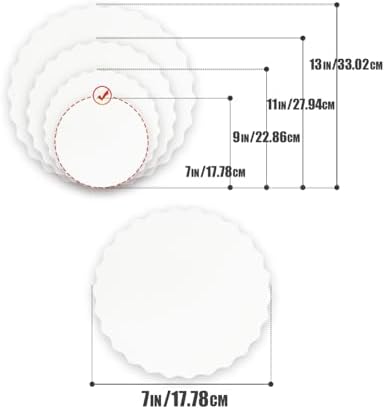 7 Inch White Wave Cake Boards Round 15-Packs Circles Rounds Base Food-Grade Cardboard Wave Cake Plate(Thinner, alternate view