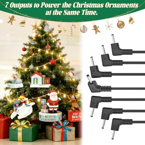 7-Output Power Cord Compatible with Hallmark Keepsake Christmas Ornament Storytellers Ornaments Replacement for, alternate