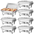 7 PACK Chafing Dish Buffet Set, 8QT Stainless Steel Chafing Dishes for Buffet