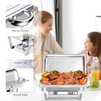 7 PACK Chafing Dish Buffet Set, 8QT Stainless Steel Chafing Dishes for Buffet, alternate view 5