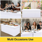 7 Pack Spandex Elastic Fitted Table Cloth Skirt for 6FT Table, alternate view 5
