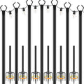 7 Pack String Light Poles, Metal Poles for Hanging Outdoor Light Strings,7 Pack 10 FT Light Poles Stand for
