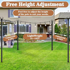7 Pack String Light Poles, Metal Poles for Hanging Outdoor Light Strings,7 Pack 10 FT Light Poles Stand for, alternate view 6