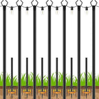 7 Pack String Light Poles, Poles for Outdoor String lights10 Ft Metal Poles with Fork for Outdoor String Lights