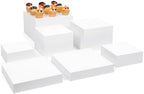 7 Pcs Acrylic Buffet Risers Set - Square Display Stands 6.8" to 12", Clear Cube Boxes for Cakes, Desserts