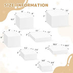7 Pcs Acrylic Buffet Risers Set - Square Display Stands 6.8" to 12", Clear Cube Boxes for Cakes, Desserts, alternate view 3