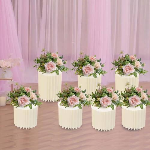 7 Pcs Cake Display Stands, Cardboard Cupcake Buffet Risers, 12" Foldable Reusable Food Display Risers With, alternate view 2