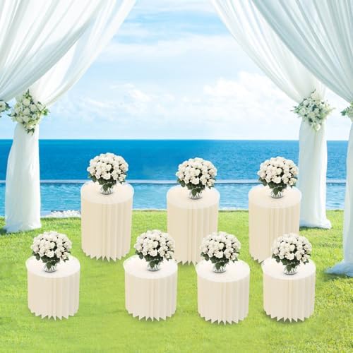 7 Pcs Cake Display Stands, Cardboard Cupcake Buffet Risers, 12" Foldable Reusable Food Display Risers With, alternate view 7