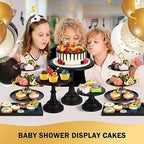 7 Pcs Cake Stand Set Metal Dessert Table Display Holder, Black in Black, alternate view 5